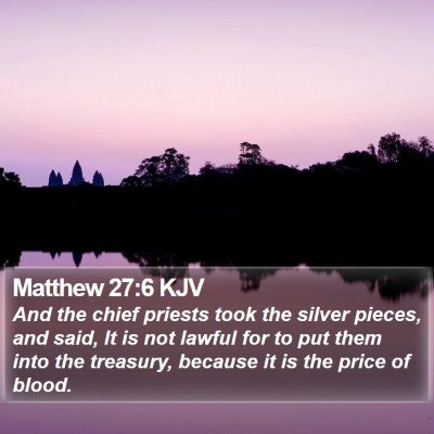 Matthew 27:6 KJV Bible Verse Image