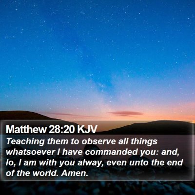 Matthew 28:20 KJV Bible Verse Image