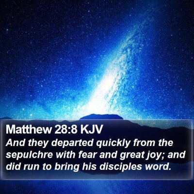 Matthew 28:8 KJV Bible Verse Image