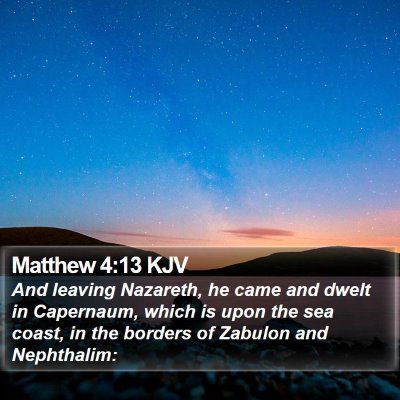 Matthew 4:13 KJV Bible Verse Image