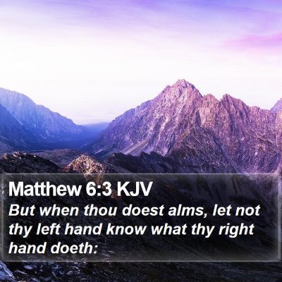 Matthew 6:3 KJV Bible Verse Image