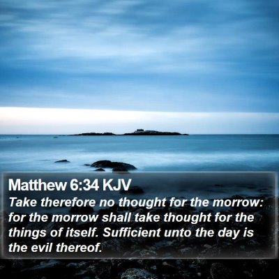 Matthew 6:34 KJV Bible Verse Image