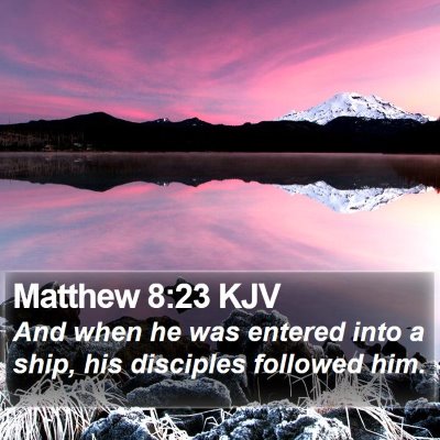 Matthew 8:23 KJV Bible Verse Image