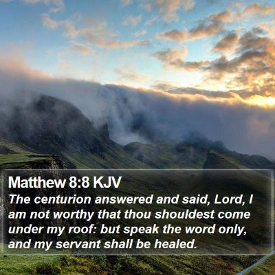 Matthew 8:8 KJV Bible Verse Image