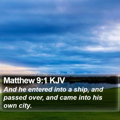 Matthew 9:1 KJV Bible Verse Image