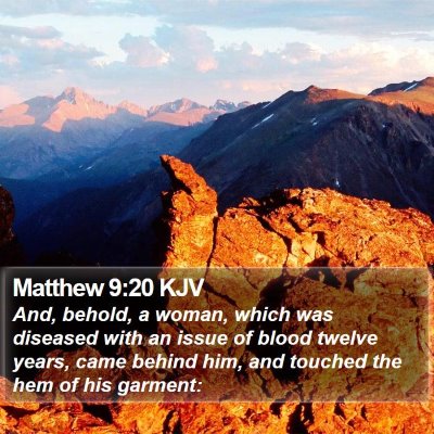 Matthew 9:20 KJV Bible Verse Image
