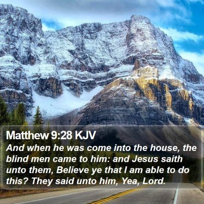 Matthew 9:28 KJV Bible Verse Image