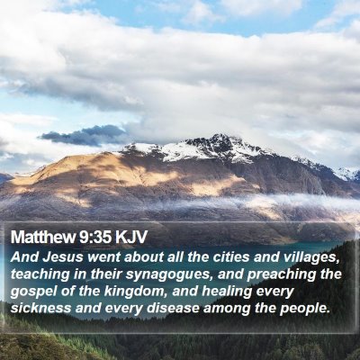 Matthew 9:35 KJV Bible Verse Image