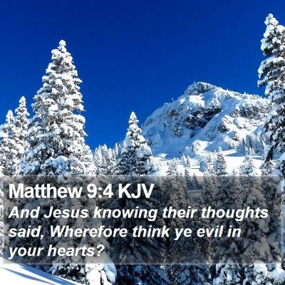 Matthew 9:4 KJV Bible Verse Image