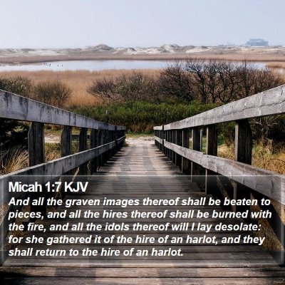 Micah 1:7 KJV Bible Verse Image