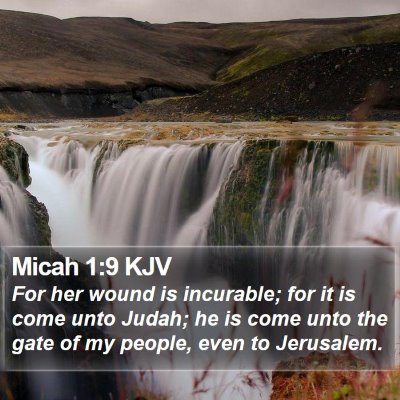 Micah 1:9 KJV Bible Verse Image