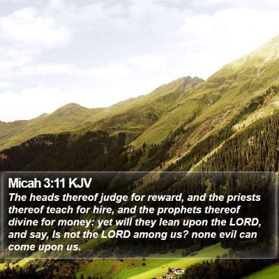 Micah 3:11 KJV Bible Verse Image