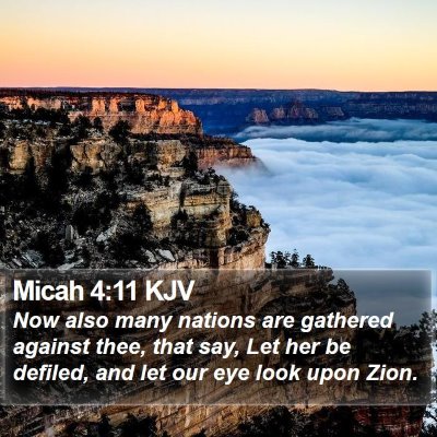 Micah 4:11 KJV Bible Verse Image