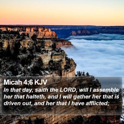 Micah 4:6 KJV Bible Verse Image