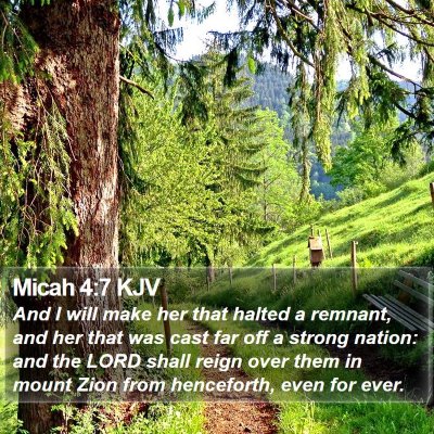 Micah 4:7 KJV Bible Verse Image