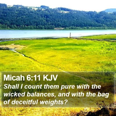 Micah 6:11 KJV Bible Verse Image