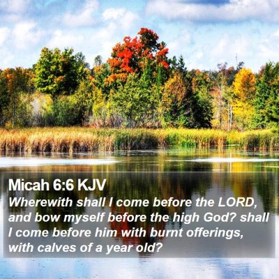 Micah 6:6 KJV Bible Verse Image