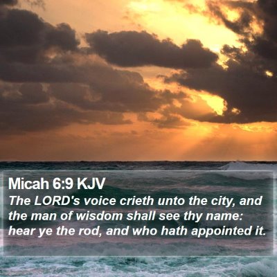 Micah 6:9 KJV Bible Verse Image