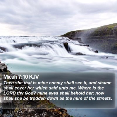 Micah 7:10 KJV Bible Verse Image