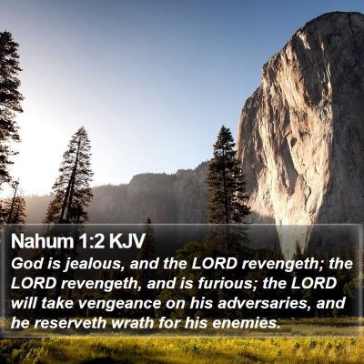 Nahum 1:2 KJV Bible Verse Image