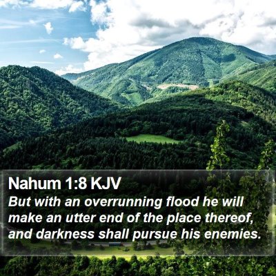 Nahum 1:8 KJV Bible Verse Image