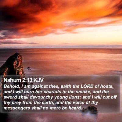 Nahum 2:13 KJV Bible Verse Image