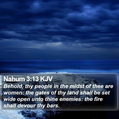 Nahum 3:13 KJV Bible Verse Image