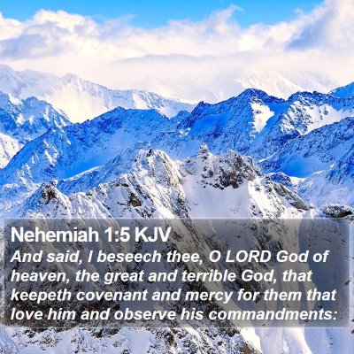 Nehemiah 1:5 KJV Bible Verse Image