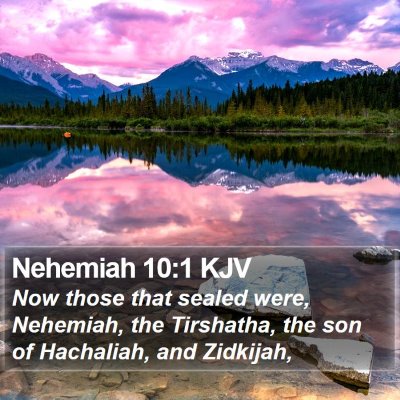 Nehemiah 10:1 KJV Bible Verse Image