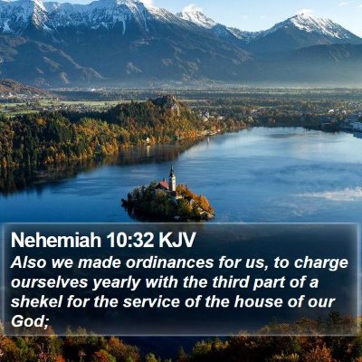 Nehemiah 10:32 KJV Bible Verse Image