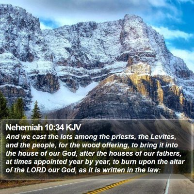 Nehemiah 10:34 KJV Bible Verse Image