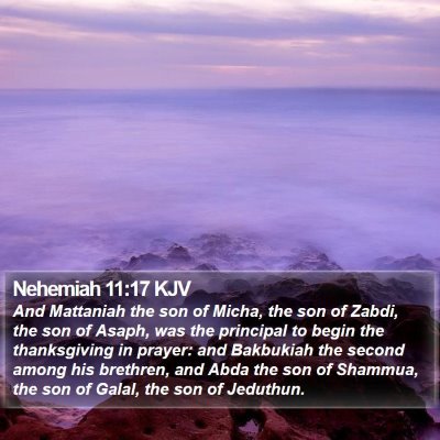 Nehemiah 11:17 KJV Bible Verse Image