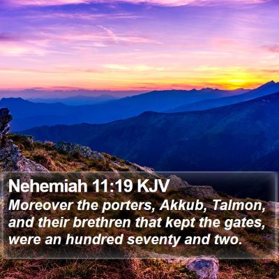 Nehemiah 11:19 KJV Bible Verse Image