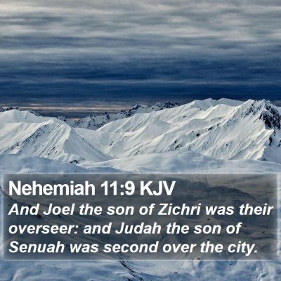 Nehemiah 11:9 KJV Bible Verse Image