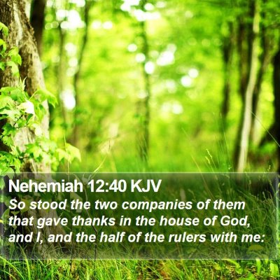Nehemiah 12:40 KJV Bible Verse Image
