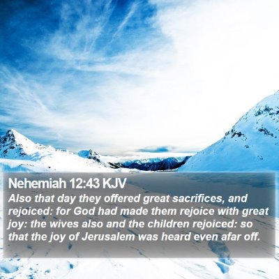 Nehemiah 12:43 KJV Bible Verse Image
