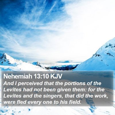 Nehemiah 13:10 KJV Bible Verse Image