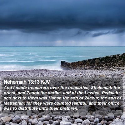 Nehemiah 13:13 KJV Bible Verse Image