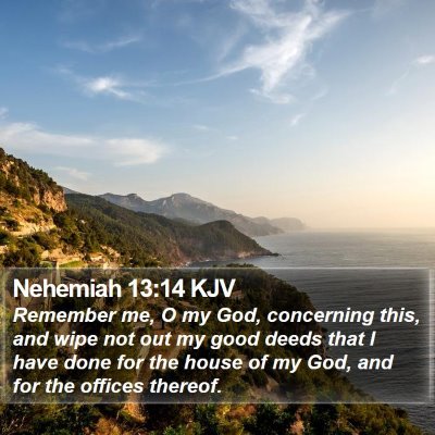 Nehemiah 13:14 KJV Bible Verse Image