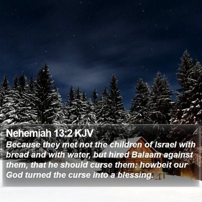 Nehemiah 13:2 KJV Bible Verse Image