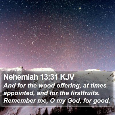 Nehemiah 13:31 KJV Bible Verse Image