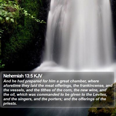 Nehemiah 13:5 KJV Bible Verse Image