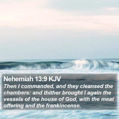 Nehemiah 13:9 KJV Bible Verse Image