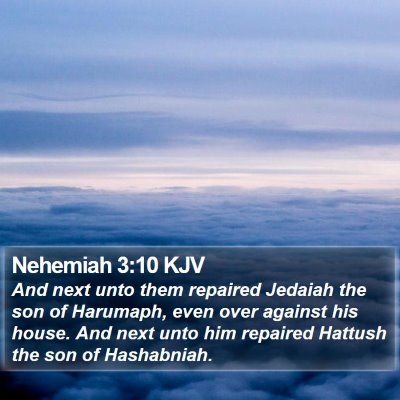 Nehemiah 3:10 KJV Bible Verse Image