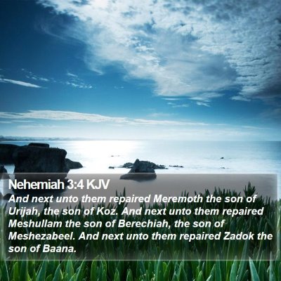 Nehemiah 3:4 KJV Bible Verse Image