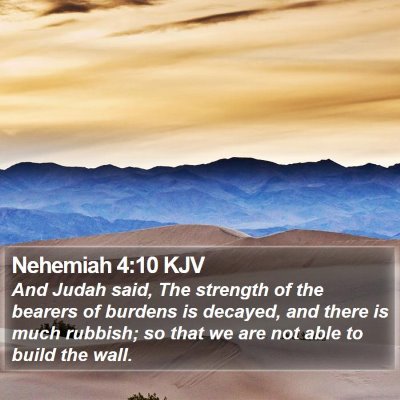 Nehemiah 4:10 KJV Bible Verse Image
