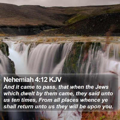 Nehemiah 4:12 KJV Bible Verse Image
