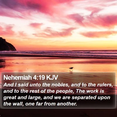 Nehemiah 4:19 KJV Bible Verse Image