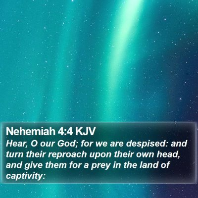 Nehemiah 4:4 KJV Bible Verse Image