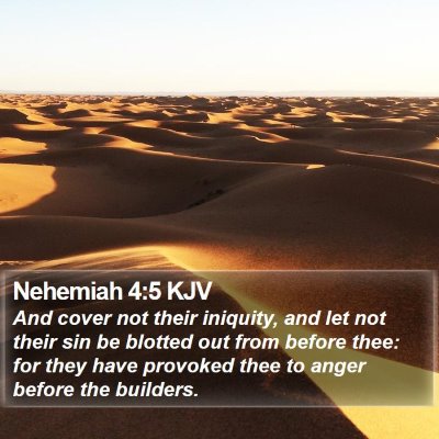 Nehemiah 4:5 KJV Bible Verse Image